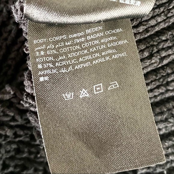 BEBE Oversize Cowl Neck Black Knit Chunky Sweater Size M - Picture 11 of 13